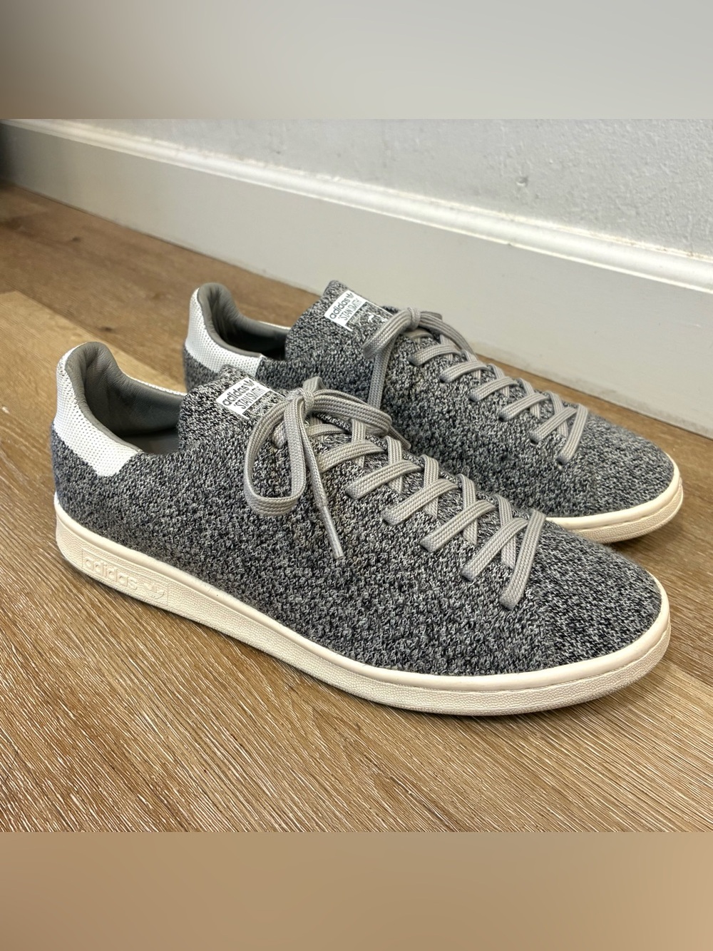 Adidas Stan Smith Primeknit Wool Gray Mens Shoes Size US 10 EU 44 28cm